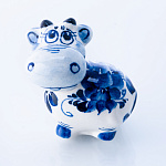 0057255/Кобальт ГЖЕЛЬ СИМВОЛ ГОДА 2021 Бык 6*5 см (фарфор)