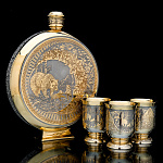 Питейный набор с фляжкой "Охотничий". Златоуст