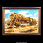 Картина янтарная поезда "Паровоз" 60х40 см, фотография 1. Интернет-магазин ЛАВКА ПОДАРКОВ