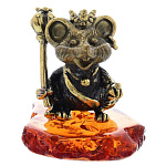 0047019/1550 Сувенир Мышь в короне со Скипетром Сувенир (коньячный)