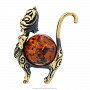 Статуэтка с янтарем "Гламурный кот", фотография 2. Интернет-магазин ЛАВКА ПОДАРКОВ