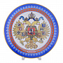 0051727-19см Сувенирная тарелка "ГЕРБ РОССИИ", фотография 1. Интернет-магазин ЛАВКА ПОДАРКОВ