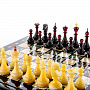 Шахматный ларец с натуральным перламутром и фигурами из янтаря, фотография 3. Интернет-магазин ЛАВКА ПОДАРКОВ