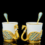 Набор чайно-кофейный "Лебеди" на 2 персоны Златоуст, фотография 2. Интернет-магазин ЛАВКА ПОДАРКОВ