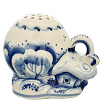 0028927 Гжель Солонка "Деревенька" Авт. Исаев С.В.