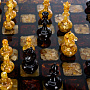 Шахматный ларец с инкрустацией и фигурами из янтаря 47х47 см, фотография 7. Интернет-магазин ЛАВКА ПОДАРКОВ