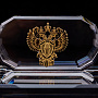 Настольный набор из хрусталя "Герб Прокуратуры" Asfour Crystal, фотография 4. Интернет-магазин ЛАВКА ПОДАРКОВ
