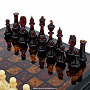 Шахматы-шашки с инкрустацией и фигурами из янтаря "Амбассадор" 32х32 см, фотография 2. Интернет-магазин ЛАВКА ПОДАРКОВ