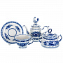 Самовар электрический 2 л с сервизом на 6 персон "Утреннее чаепитие". Гжель, фотография 5. Интернет-магазин ЛАВКА ПОДАРКОВ