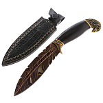 0064876 Оружие сувенирное Нож "Перо",с головой, дамаск акседиров, в шкатулке