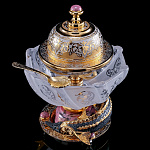 0070580 Златоуст ИКОРНИЦА "Посейдон"ложка п/з, Хрусталь (родонит) эмаль в П/У