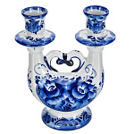 0072928 ГЖЕЛЬ ПОДСВЕЧНИК ДВОЙНОЙ в коб 