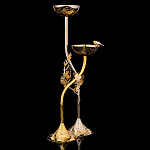 Подсвечник двухрожковый с позолотой и фианитами "Весна". Златоуст