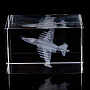 Лазерная графика. Куб "Учебно-боевой самолет", фотография 1. Интернет-магазин ЛАВКА ПОДАРКОВ