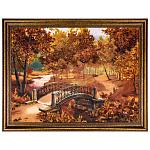 0073270-НП 60/80см Янтарь, Картина "ОСЕНЬ В ПАРКЕ. МОСТИК" 