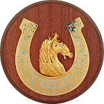 0016162 Златоуст ПОДКОВА "На счастье"литье , позолота, на дереве,в П/У