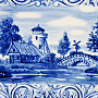 Тарелка декоративная с росписью "Мельница". Гжель, фотография 2. Интернет-магазин ЛАВКА ПОДАРКОВ