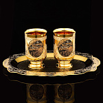 /ФПП Златоуст Набор "Водочный" : поднос + 2 стопки , с чернением, в П/У