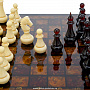 Шахматы-шашки с инкрустацией и фигурами из янтаря "Амбассадор" 32х32 см, фотография 4. Интернет-магазин ЛАВКА ПОДАРКОВ