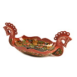 0012064/КР/42*18см Хохлома Сухарница "ЛОШАДКИ"