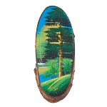 0066011/2230 Нат.камень ПАННО ОВАЛЬНОЕ на срезе дерева 35*40см 