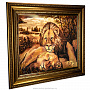 Картина янтарная "Лев и львица" 84х104 см, фотография 2. Интернет-магазин ЛАВКА ПОДАРКОВ