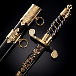 0060190/3678 Оружие сувенирное КОРТИК Морской дамаск, позолота, РФ ,KRM-3678