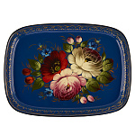 Поднос с авторской росписью "Цветы" 32х24 см