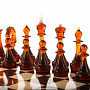 Шахматный ларец с янтарными фигурами 37х37 см, фотография 2. Интернет-магазин ЛАВКА ПОДАРКОВ