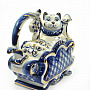 Чайник "Кот на диване" в золоте Гжель, фотография 4. Интернет-магазин ЛАВКА ПОДАРКОВ