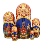 Матрешка "Спасская башня" 5 мест