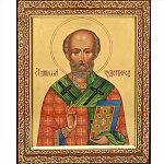 0020388/24*30см ИКОНА "Николай Чудотворец"сус. золото, Авторская ручная роспись.