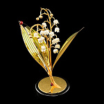 0040586 Златоуст СКУЛЬПТУРА  "ЛАНДЫШ" позолота, эмаль