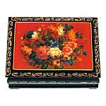 202941 ШКАТУЛКА ПРИНТ "ЦВЕТОЧНЫЕ МОТИВЫ",пионы красн фон,10*8*3,5 см