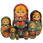 Матрёшка "Русское застолье" 7 мест