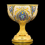 0054637 Серебро 875* ВАЗА  гравировка, чернение серебра , позолота, эмаль 