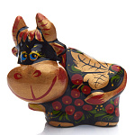 0055894 Хохлома СИМВОЛ ГОДА 2021 БЫК ПРОХОР 9*10*6см (фарфор)