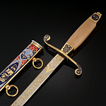 0016848 Златоуст Оружие сувенирное КОРТИК "Офицерский",позолота, Эмаль, в П/У 