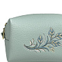 Косметичка "Летний сад". Фисташковая с вышивкой, фотография 3. Интернет-магазин ЛАВКА ПОДАРКОВ