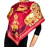  Сувенирный платок СИБИРСКАЯ КОЛЛЕКЦИЯ ПЕТРА 90*90см состав:шелк100% МД НиныРучкиной