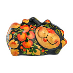 0063506 Хохлома Скульптура СИМВОЛ ГОДА 2023 "КОТ ЛЕЖЕБОКА" 6*6*10см