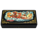 0042410-17*8см Лаковая миниатюра Шкатулка "Тройка" 119,5