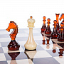 Шахматы деревянные с янтарными фигурами 48х48 см, фотография 4. Интернет-магазин ЛАВКА ПОДАРКОВ