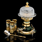  Златоуст Икорница в наборе "Дары Нептуна"Нефрит Эмаль