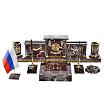 11693 Бронза Настольная визитница  с часами "Герб Следственного комитета РФ" (3.01) 