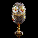  Златоуст  ЯЙЦО пасхальное НАРЦИССЫ никель/золото/ эмаль