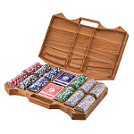 Покерный набор в резном чемоданчике из ясеня "Арабеска-1"