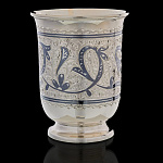 0040414 Серебро 875* СТАКАН, гравировка, чернение в П/У 115,2