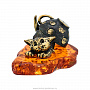 Статуэтка с янтарем "Котик под чашкой", фотография 1. Интернет-магазин ЛАВКА ПОДАРКОВ