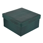 300488-ПОДАРОЧНАЯ УПАКОВКА (экокожа) квадрат зеленый-питон 24*24*13.5 см